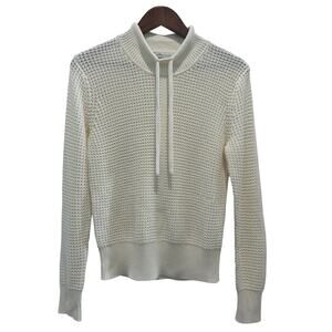 NWOT PETER MILLAR Kennedy Waffle Stitch Silk Blend Cream Sweater Size M Spring